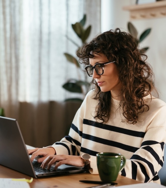 Live Video Tour a woman at a laptop