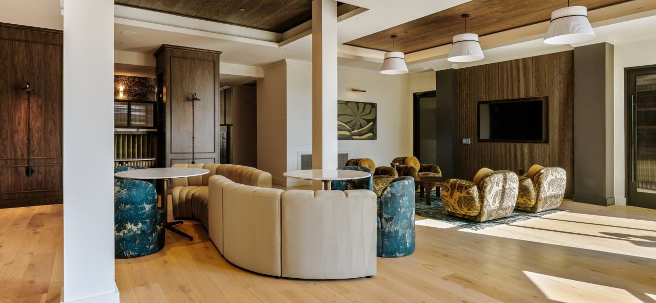 Clubroom modern lounge with seating
