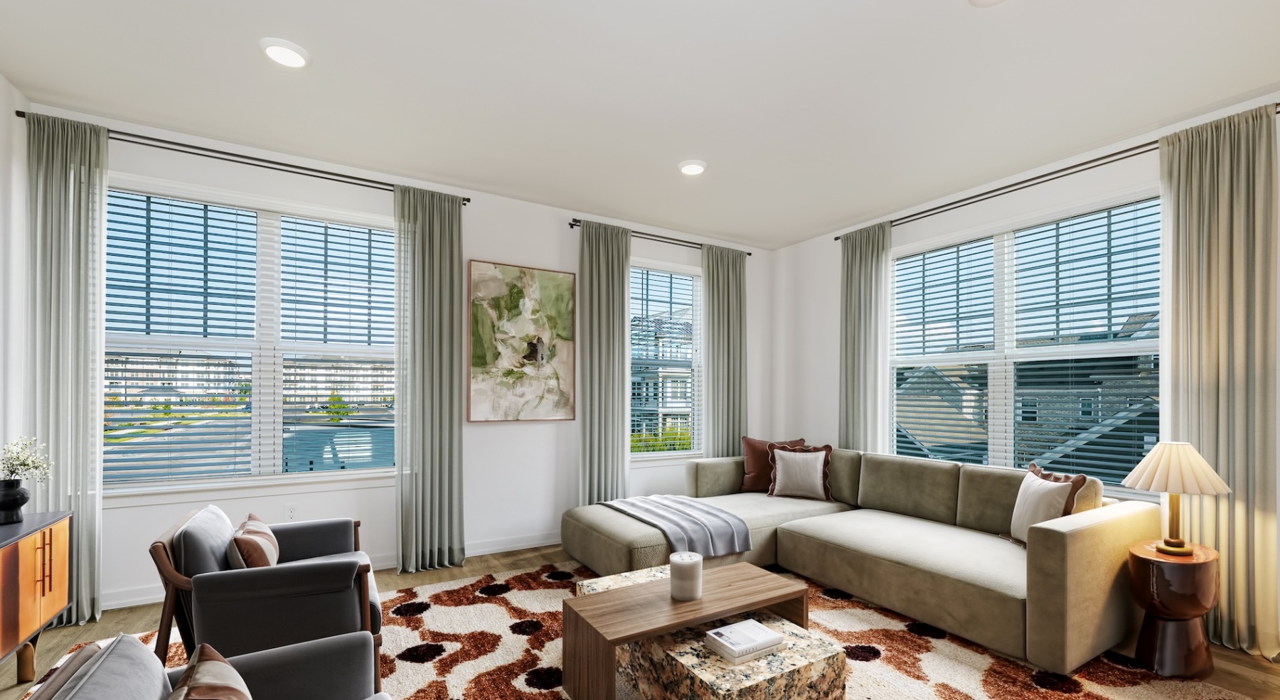 spacious rooms with views of the area